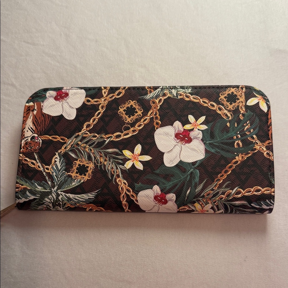 Floral and Tiger Print Women's Wallet - Picture 2 of 4